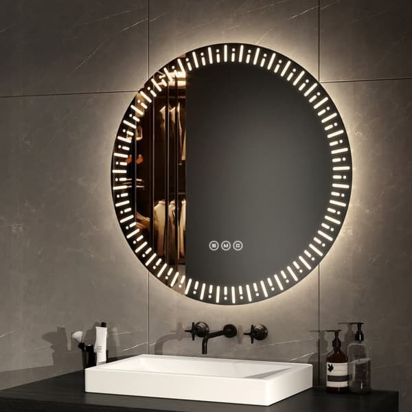 EMKE Rund Badrumsspegel Ø70cm - LED, anti-immare, dimbar, touch, väggmonterad, IP44