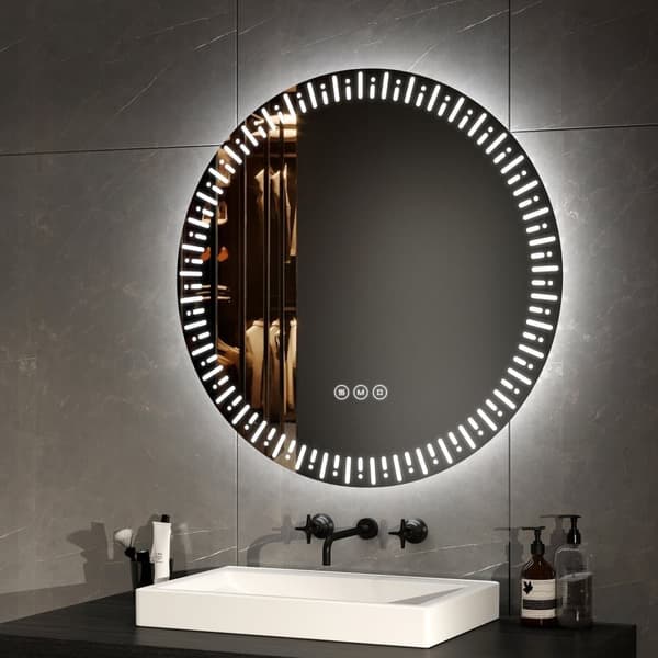 EMKE Rund Badrumsspegel Ø70cm - LED, anti-immare, dimbar, touch, väggmonterad, IP44