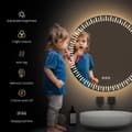 Miniatyrbild 4 av 10: EMKE Rund Badrumsspegel Ø50cm - LED, anti-immare, dimbar, touch, väggmonterad, IP44