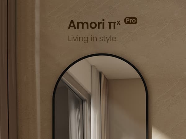 EMKE Rundt Spejl 60x80 cm - Sort aluminiumsramme, væghængt dekoration