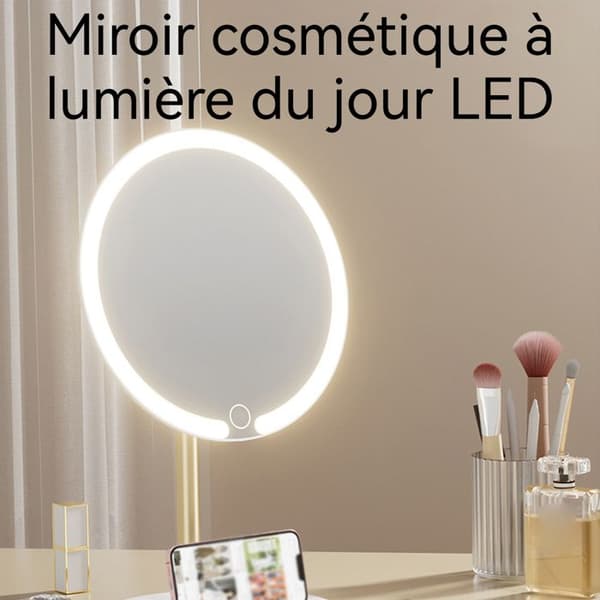Sminkspegel INN® 21,5 x 32,6 x 16,5 cm Smart LED sminkspegel med belysning för flickrum vit