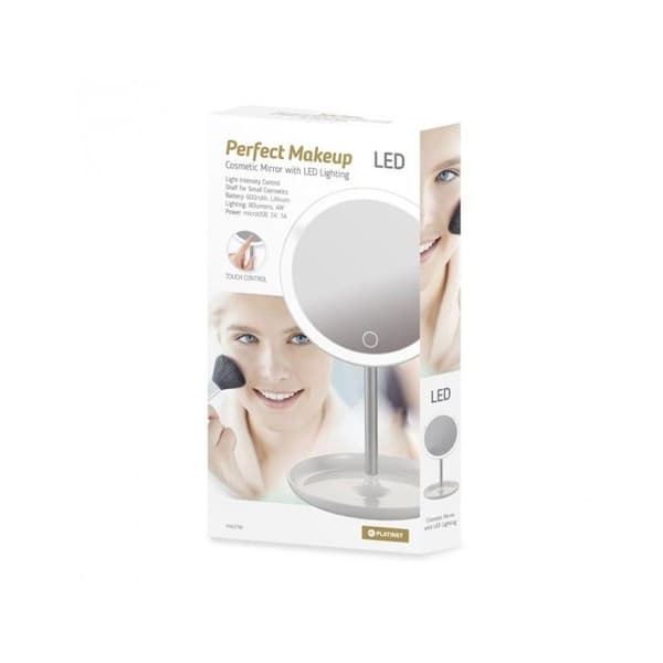 Kosmetiskt spegel - PLATINET - PMLY7W - LED 24 - Batteri 600mAh - Justerbar vinkel 180°