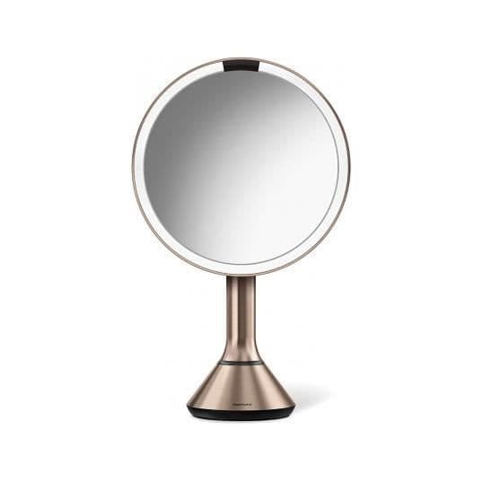Spegel med sensor i borstat stål roséguld - SIMPLEHUMAN ST3052 - Tru-Lux belysning - Förstoring X5