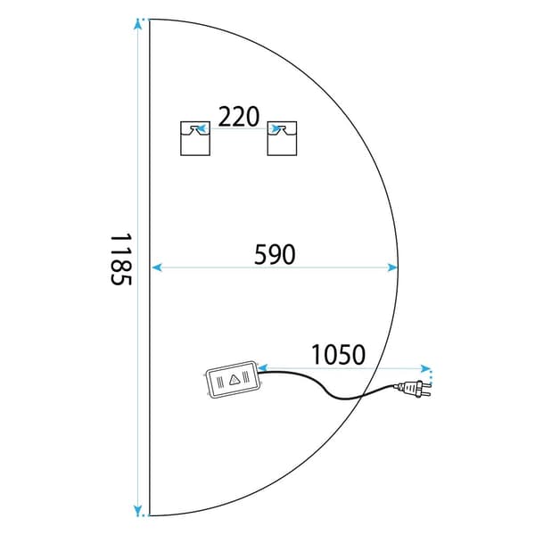 VÆG SPEJL REA LED YH-3360 120X60 TRANSPARENT