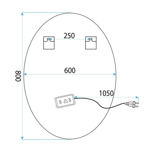 VÆG SPEJL REA LED YH-3352 80X60 TRANSPARENT
