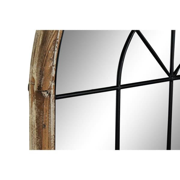 Väggspegel Home ESPRIT Vit Brun Svart Fönster 86 x 3,5 x 168 cm