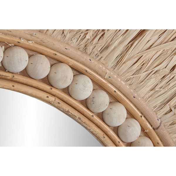 Väggspegel Home ESPRIT Naturell Tropiskt 80 x 4 x 80 cm