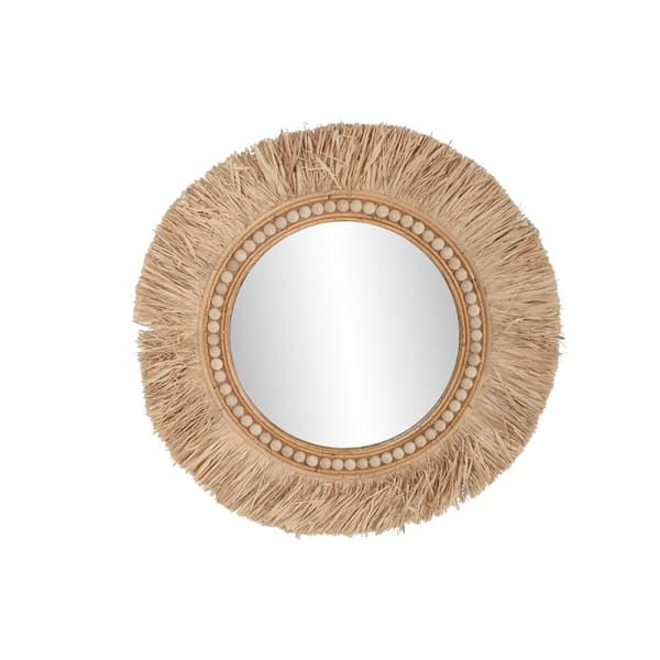 Veggspeil Home ESPRIT Naturell Tropisk 80 x 4 x 80 cm