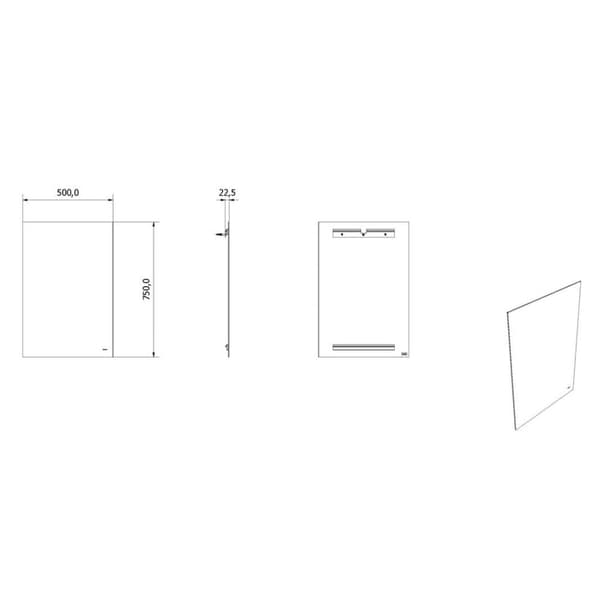 VikingBad Pia Baderomsspeil B50-120cm