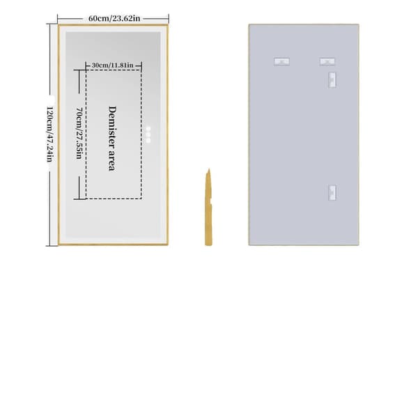 Smart LED Badeværelsesspejl, Anti-Dug Funktion, Justerbar Farvetemperatur,120x60cm