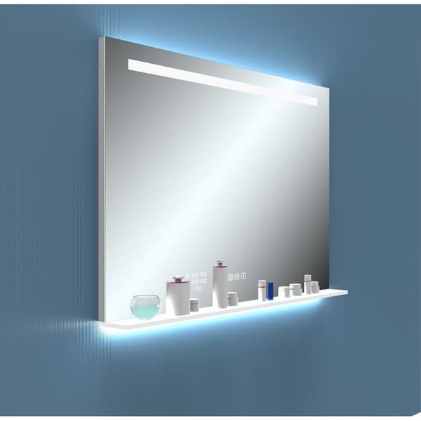 LED-peili, jossa Wi-Fi-säätiedot ja Bluetooth-musiikki Berlin 120x70 cm