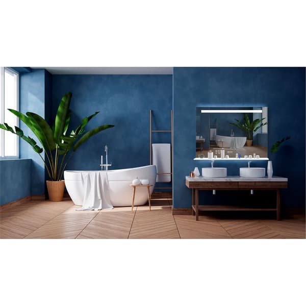 LED-peili, jossa Wi-Fi-säätiedot ja Bluetooth-musiikki Berlin 120x70 cm
