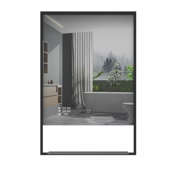 LED-spejl med musik, vejrvisning og hylde Springfield 60x90 cm
