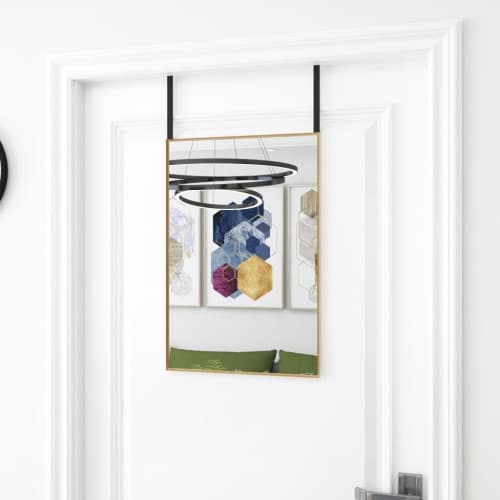 Dörrspegel guld 40x60 cm glas och aluminium