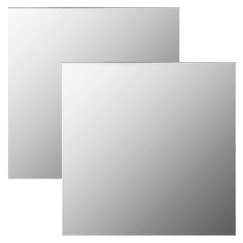 Väggspeglar 2 st 50x50 cm fyrkantig glas