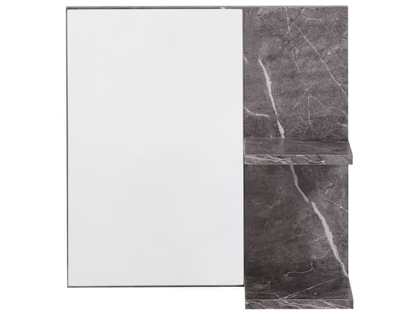 Veggspeil med hyller Svart Sponplate Marmoreffekt Moderne design Baderom Oppbevaring