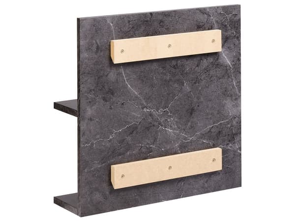 Veggspeil med hyller Svart Sponplate Marmoreffekt Moderne design Baderom Oppbevaring