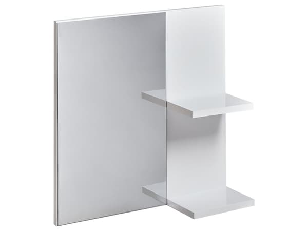Veggspeil med hyller Hvit Sponplate Moderne design Baderom Oppbevaring
