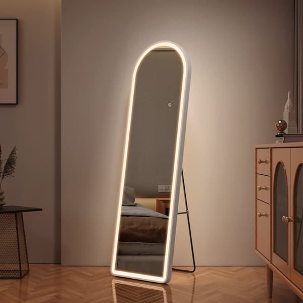 EMKE Helfigur Spejl 147x45cm - LED-belyst, Dæmpbart lys, Hvid, Touch-kontrol