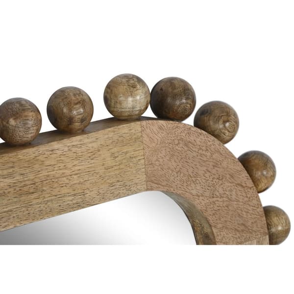Veggspeil Home ESPRIT Naturell Treverk av mangotre Baller 60 x 2,5 x 90 cm