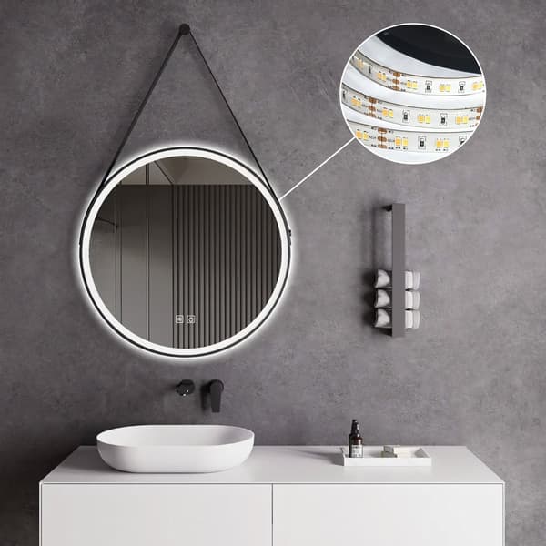 VÆG SPEJL REA LED 104 70X70CM BLACK