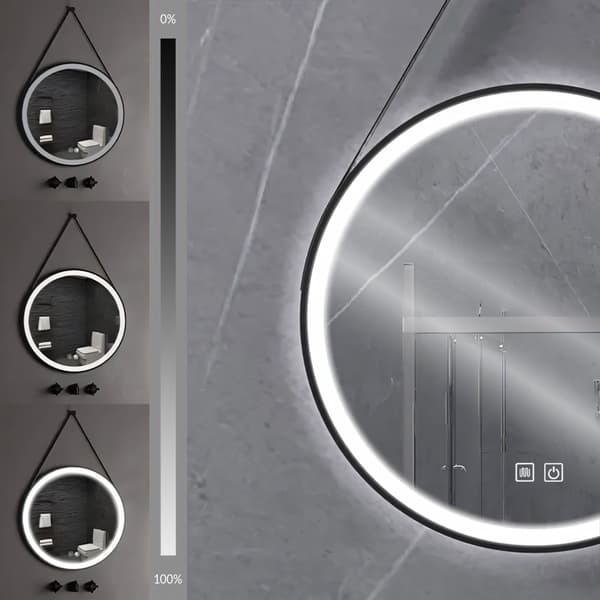 VÆG SPEJL REA LED 104 70X70CM BLACK