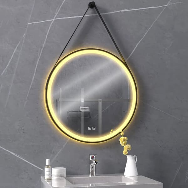 VÆG SPEJL REA LED 104 70X70CM BLACK