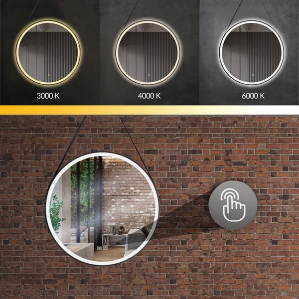 VÆG SPEJL REA LED 105 80X80CM BLACK