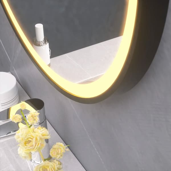 VÆG SPEJL REA LED 105 80X80CM BLACK