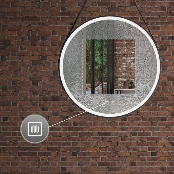 VÆG SPEJL REA LED 105 80X80CM BLACK