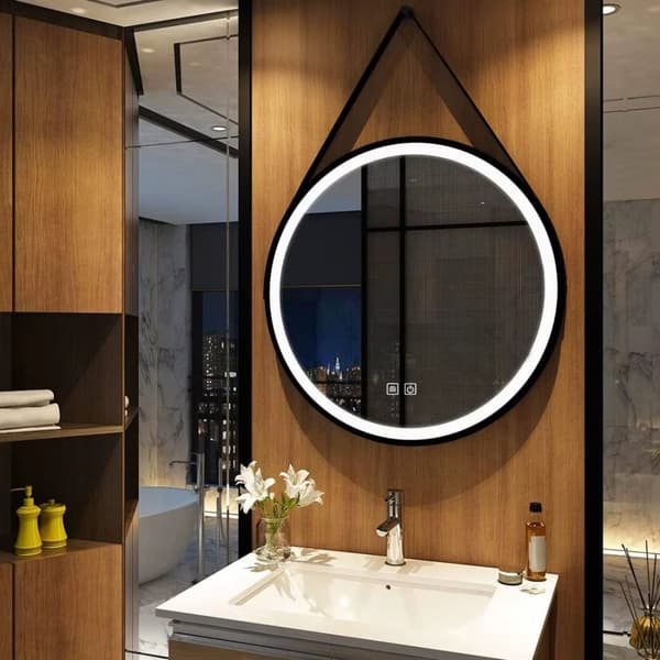 VÆG SPEJL REA LED 105 80X80CM BLACK