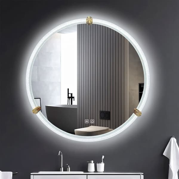 VÆG SPEJL REA LED 106 60X60CM BLACK GOLD
