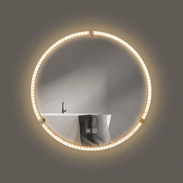 VÆG SPEJL REA LED 106 60X60CM BLACK GOLD