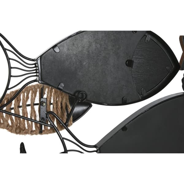Vægspejl Home ESPRIT Sort Natur Fisk 83 x 5,5 x 36 cm