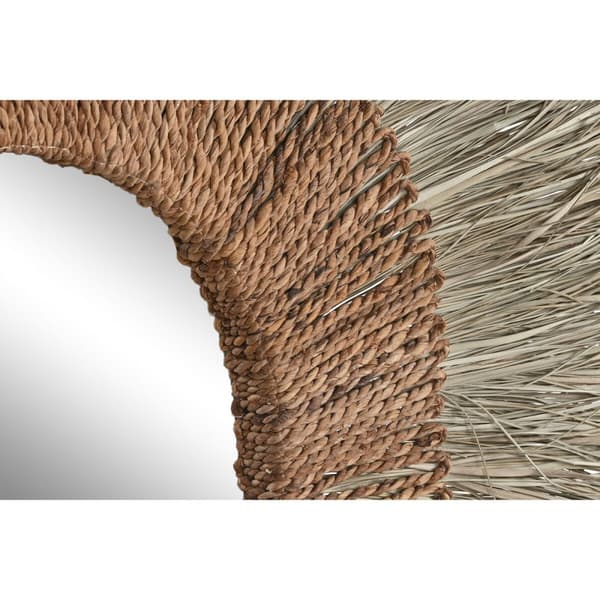 Väggspegel Home ESPRIT Brun Naturell Tropiskt 130 x 17 x 130 cm
