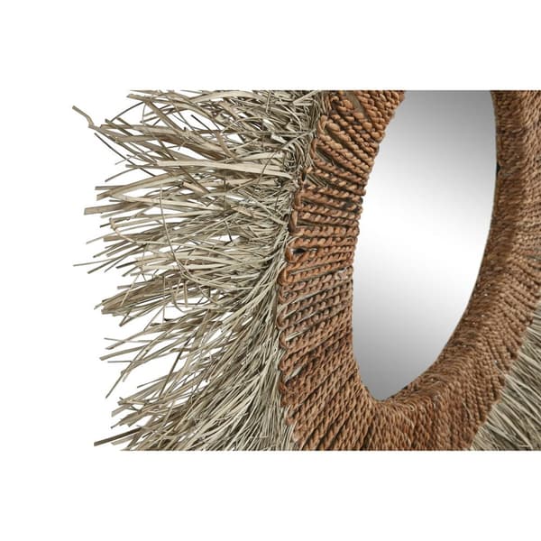 Väggspegel Home ESPRIT Brun Naturell Tropiskt 130 x 17 x 130 cm