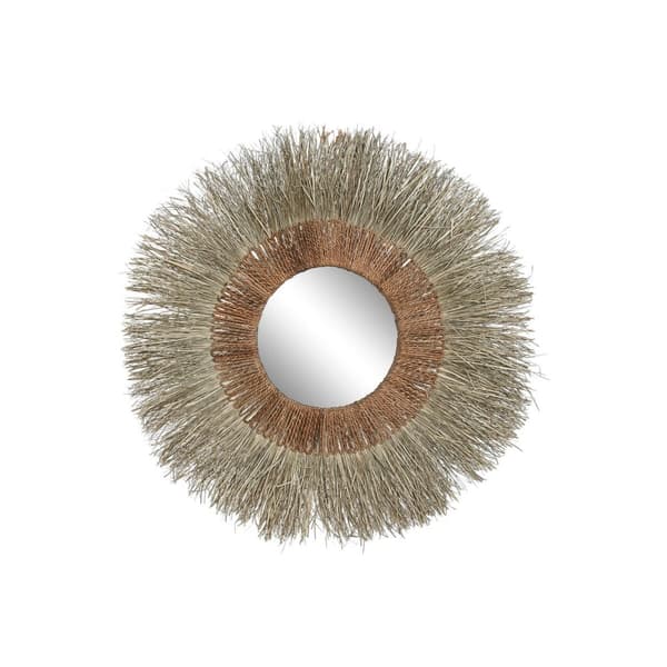 Väggspegel Home ESPRIT Brun Naturell Tropiskt 130 x 17 x 130 cm