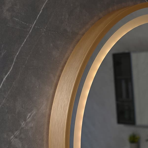 Pyntespeil Home ESPRIT Gyllen Aluminium 50 x 0,5 x 150 cm