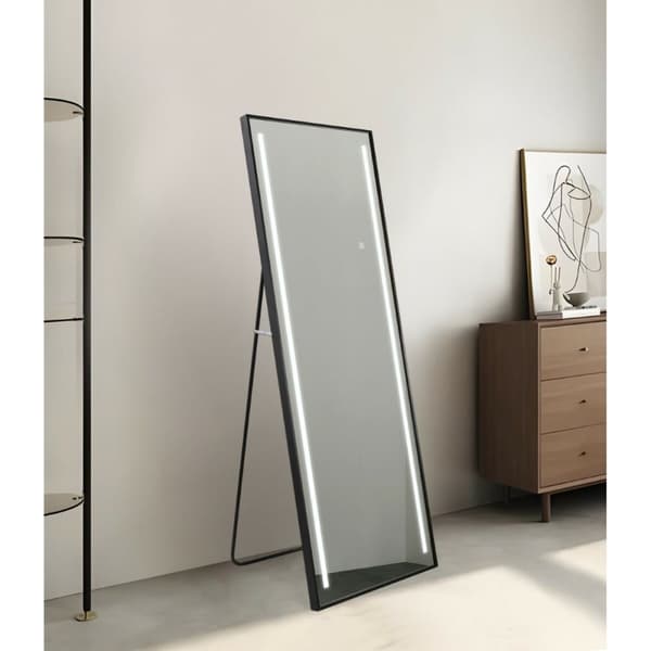 Garderobsspeglar Home ESPRIT Svart Aluminium 60 x 0,5 x 165 cm
