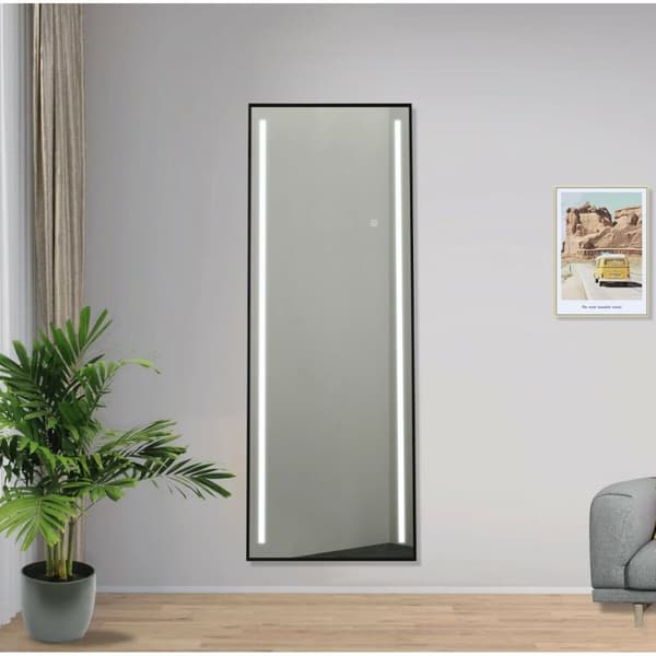 Garderobsspeglar Home ESPRIT Svart Aluminium 60 x 0,5 x 165 cm