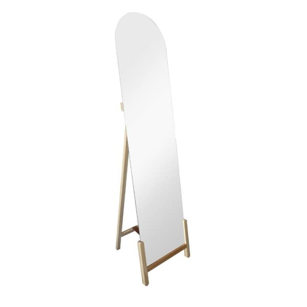 Påklædningsspejl Home ESPRIT Natur Krystal Fyrretræ 40 x 10 x 160 cm