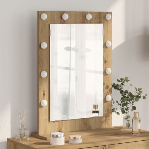 Spegel Artisan Ek Trä 70 x 50 x 18 cm Sminkspegel Rektangulär