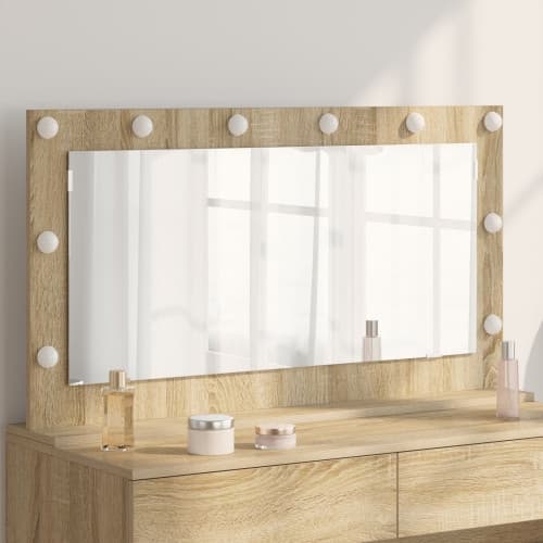 Sminkspegel Sonoma ek MDF, Glas 100 x 55 x 18 cm Sminkspegel