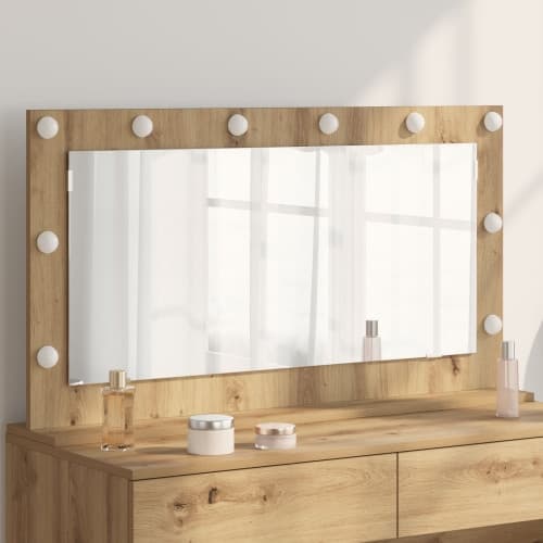 Sminkspegel Artisan ek Trä och glas 100 x 55 cm Sminkspegel