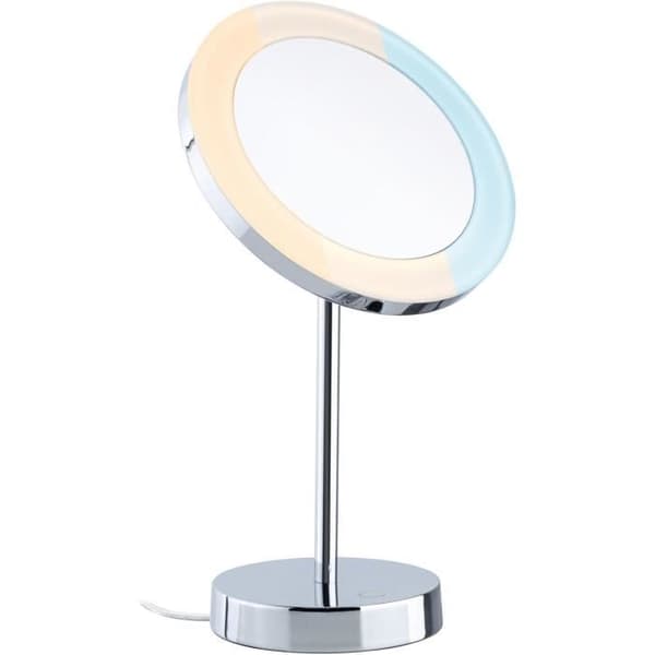 Paulmann Masua 71150 LED sminkspegel IP44 med strömbrytare Vit 55 LM 230 V 4 W Förstoring x3 Energiklass F