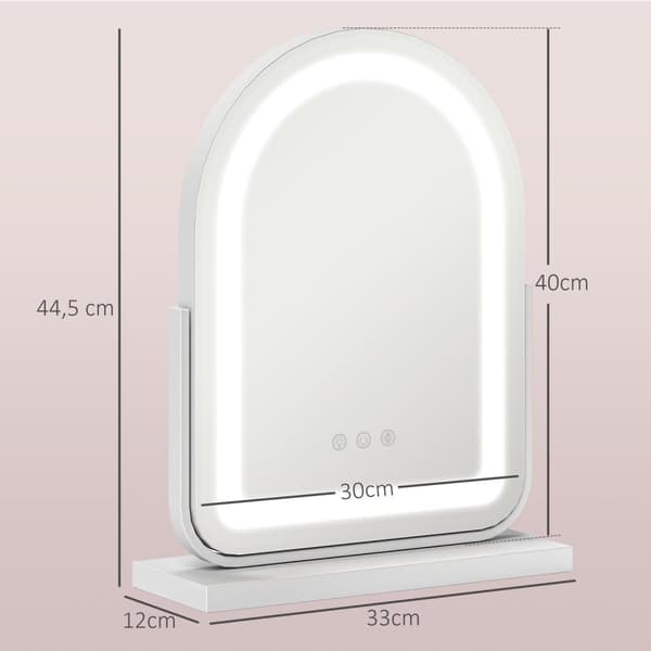 Rootz Cosmetic Mirror med LED -belysning - Vanity Mirror - Makeup Mirror - Rotatable, Touch Control, 33 cm x 12 cm x 44,5 cm