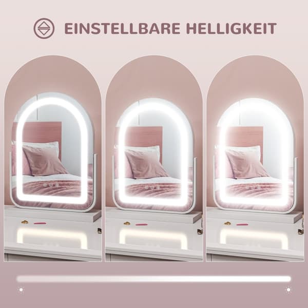 Rootz Cosmetic Mirror med LED -belysning - Vanity Mirror - Makeup Mirror - Rotatable, Touch Control, 33 cm x 12 cm x 44,5 cm