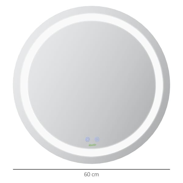 Rootz LED Badeværelset Mirror - Wall Mirror - Belyset Mirror - Touch Switch - Ø 60 cm x 4,6 cm