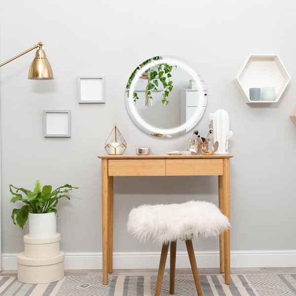 Rootz LED Badeværelset Mirror - Wall Mirror - Belyset Mirror - Touch Switch - Ø 60 cm x 4,6 cm