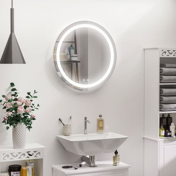 Rootz LED Badeværelset Mirror - Wall Mirror - Belyset Mirror - Touch Switch - Ø 60 cm x 4,6 cm